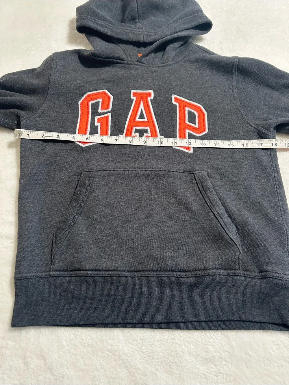 Gap Kids Charcoal Gray Logo Pullover Hoodie Size M (8) Fleece Sweatsh